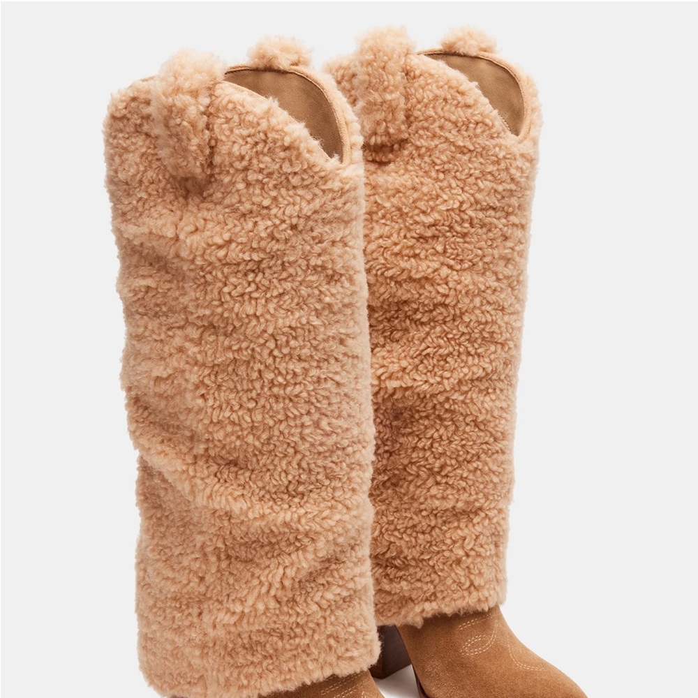 Faux Fur Tan Boots